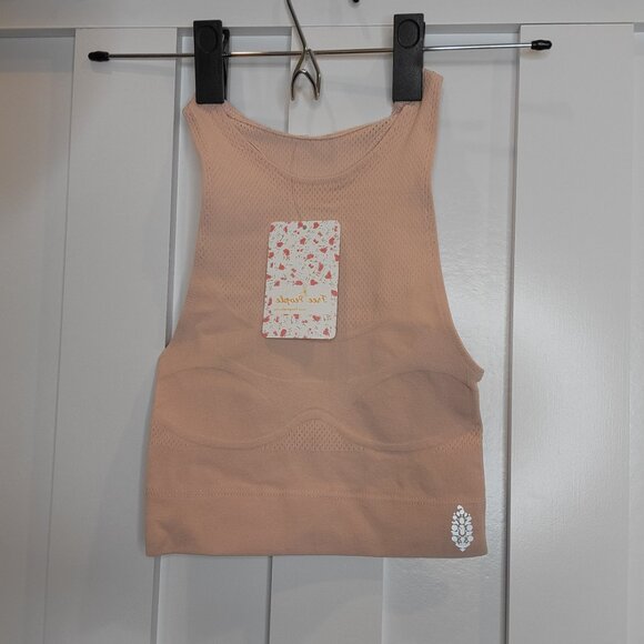 NWT - FREE PEOPLE OB754543 Evening Sand Pink Sports Bra (Size XS) MSRP $48 - Picture 3 of 4